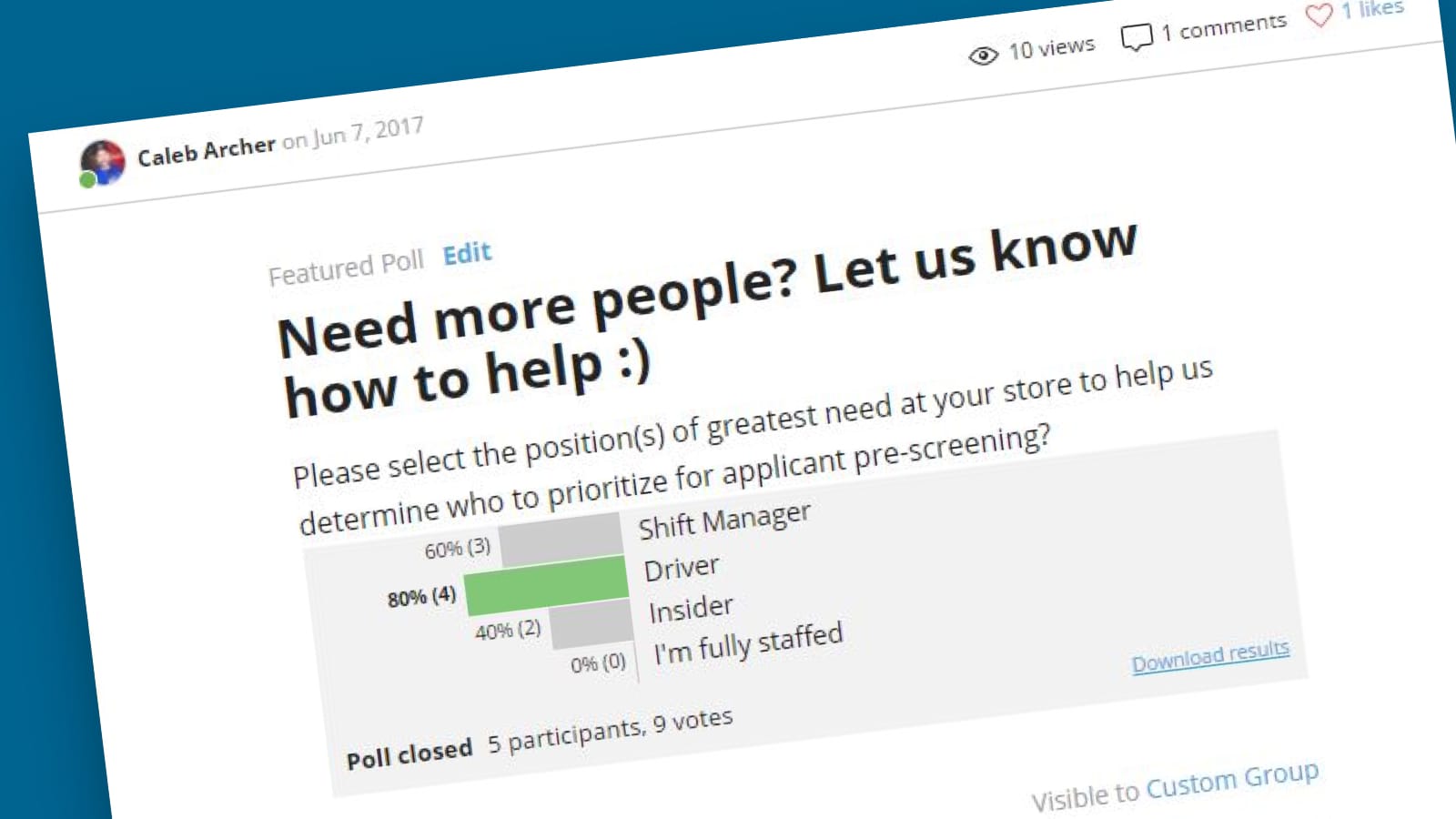 M&G using Polls to manage resources