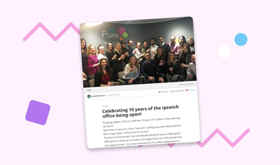 Vibrant NEWS on Pure’s intranet