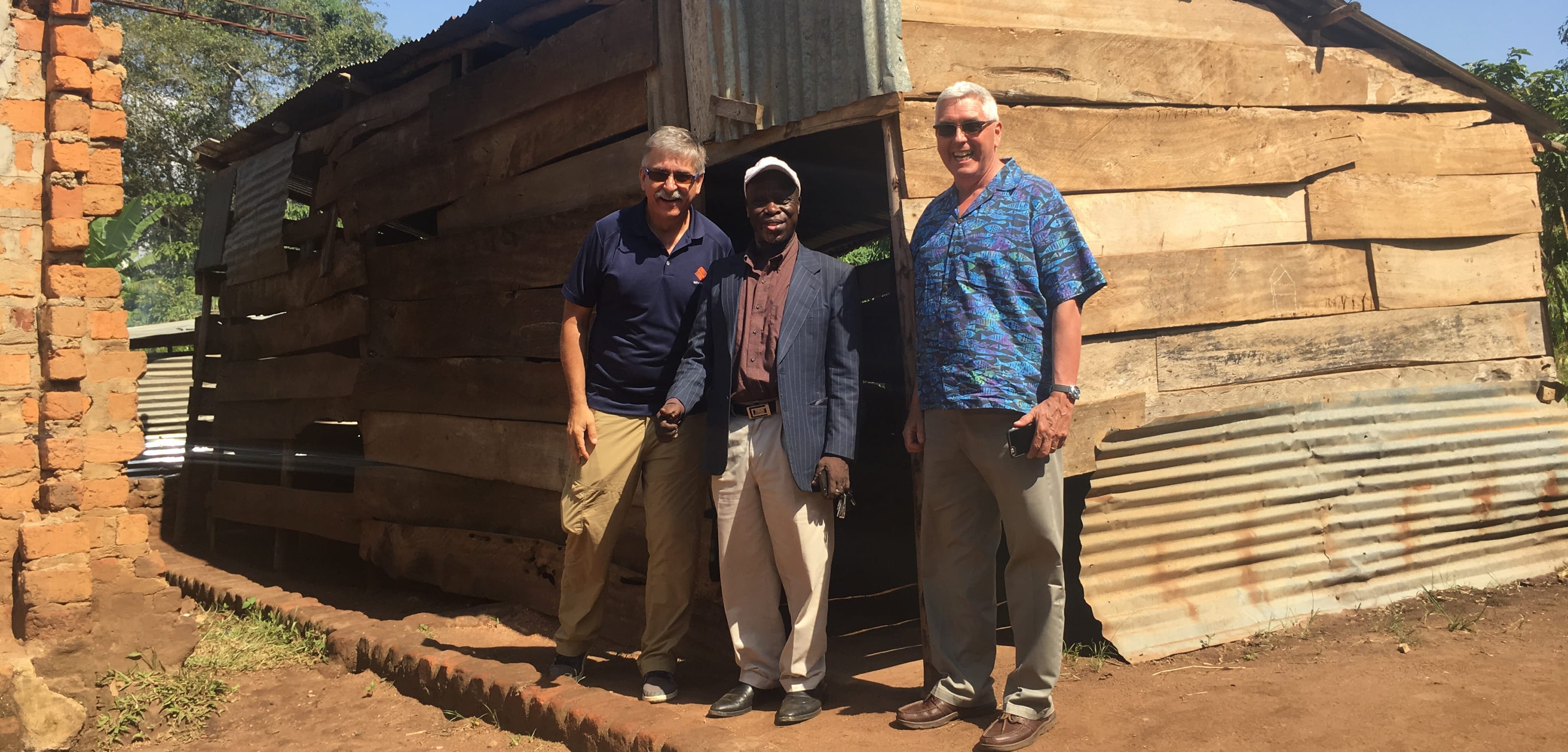 Silvacom founding partners, Bob and Tom, at Amazing Grace Orphanage School in Uganda