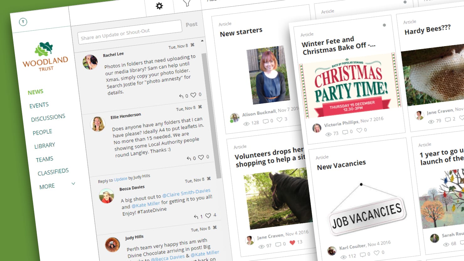 Woodland Trust’s NEWS is active with contributions from employees around the country