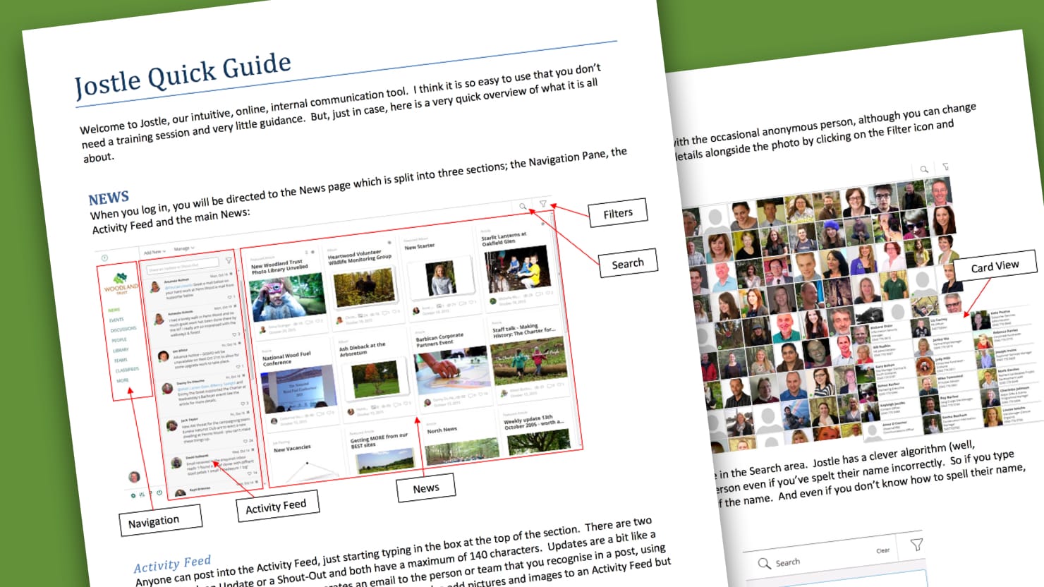 Woodland Trust created a short and simple user guide before rolling out their new intranet