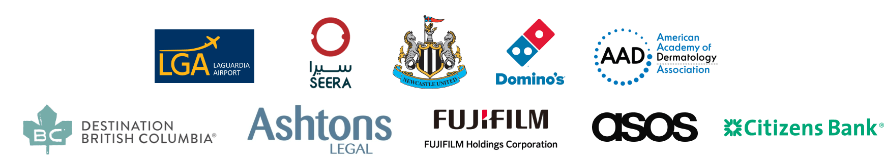 Logos from many companies
