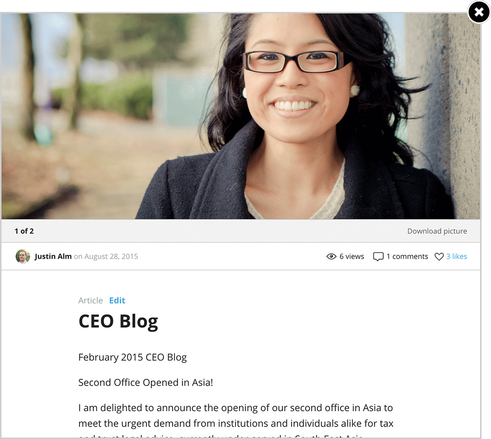Share news with your organization