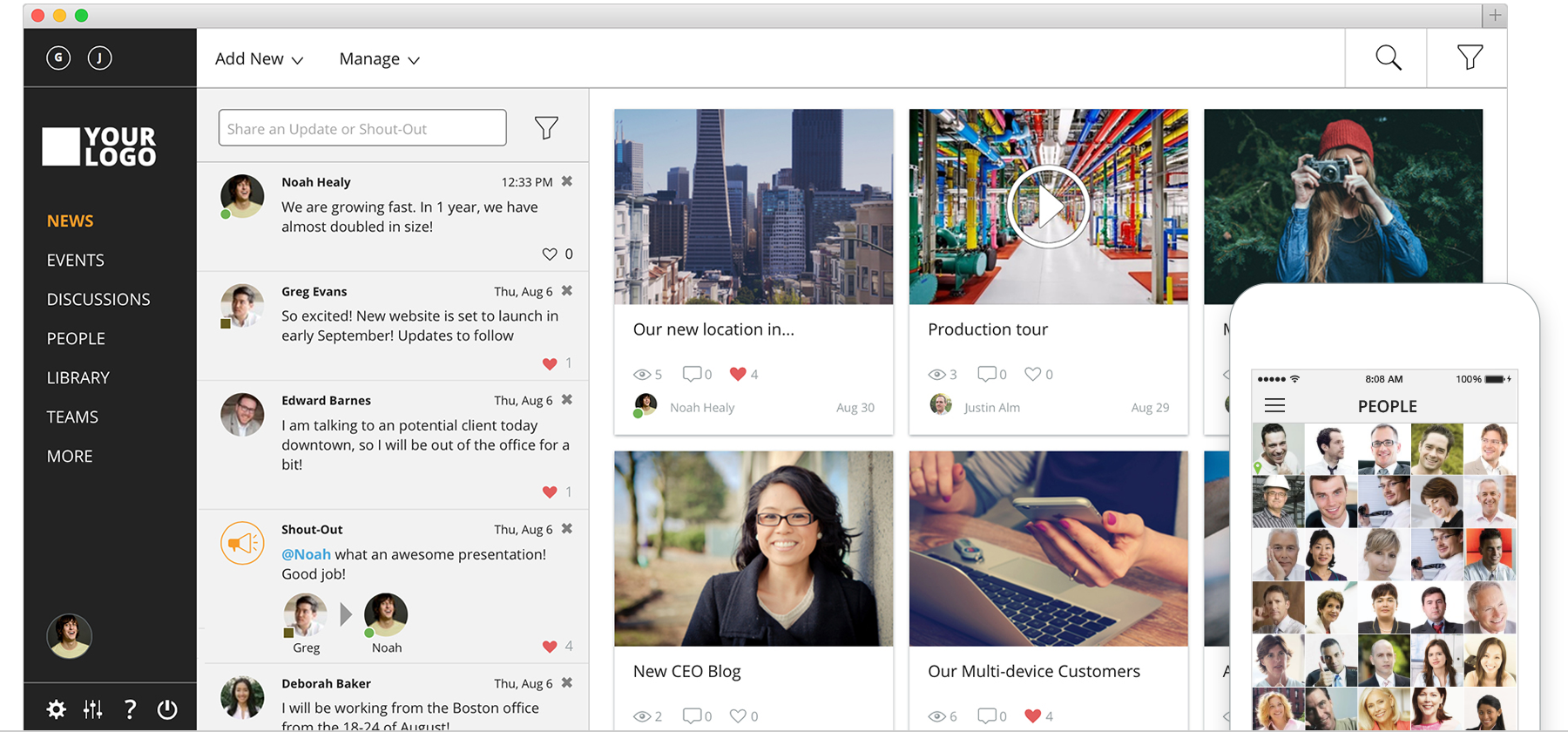 Jostle's Employee Communications Portal