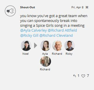 Shout-Out on Omircon’s Activity Feed